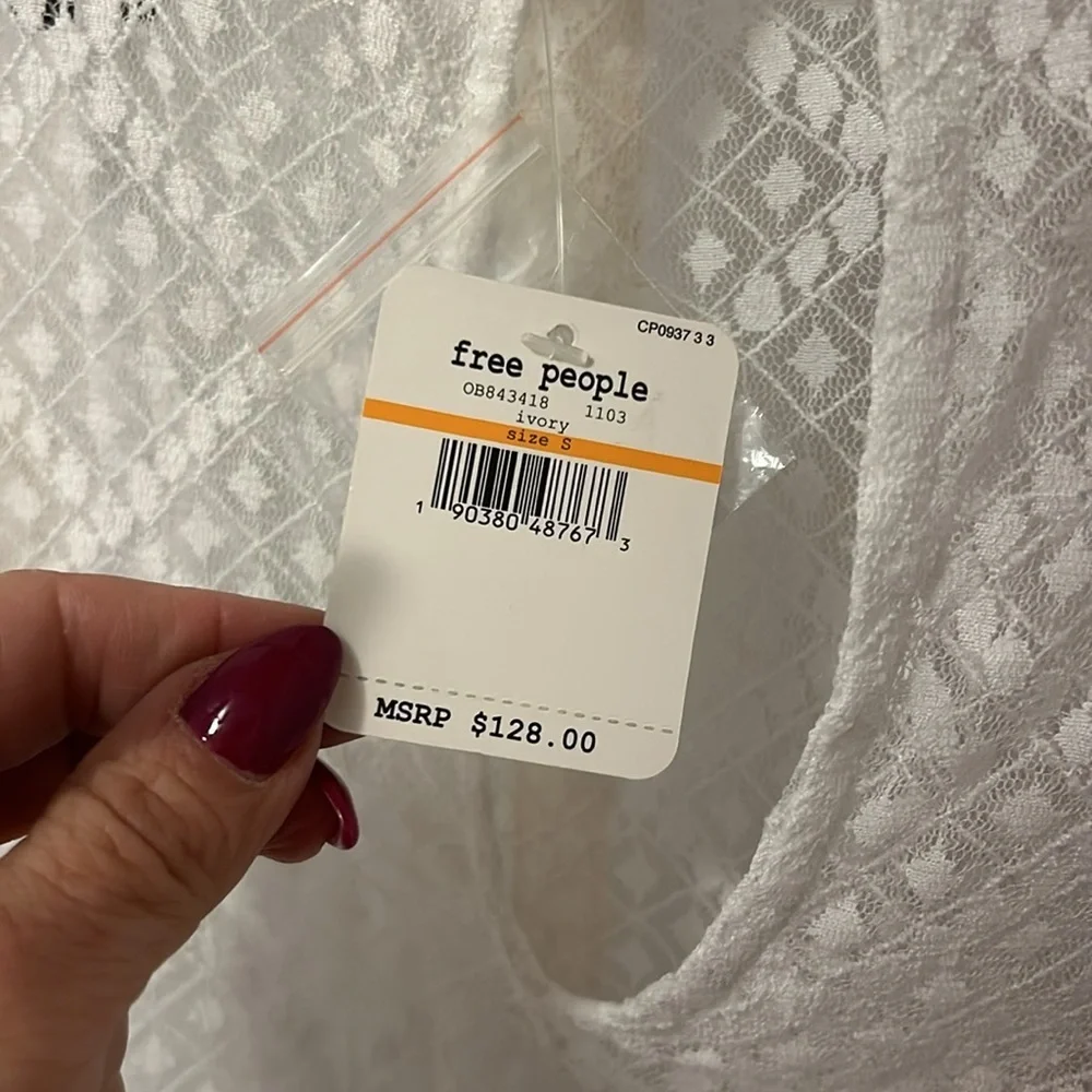 Free People Goldie Lace Bodysuit Ivory